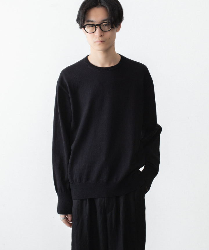 ssstein(シュタイン)のORGANIC COTTON KNIT CREW NECK LS - BLACKの公式通販サイトsession福岡セレクトショップ
