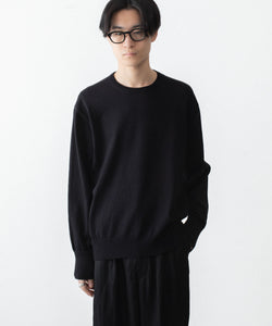 ssstein / シュタイン】ORGANIC COTTON KNIT CREW NECK LS - BLACK