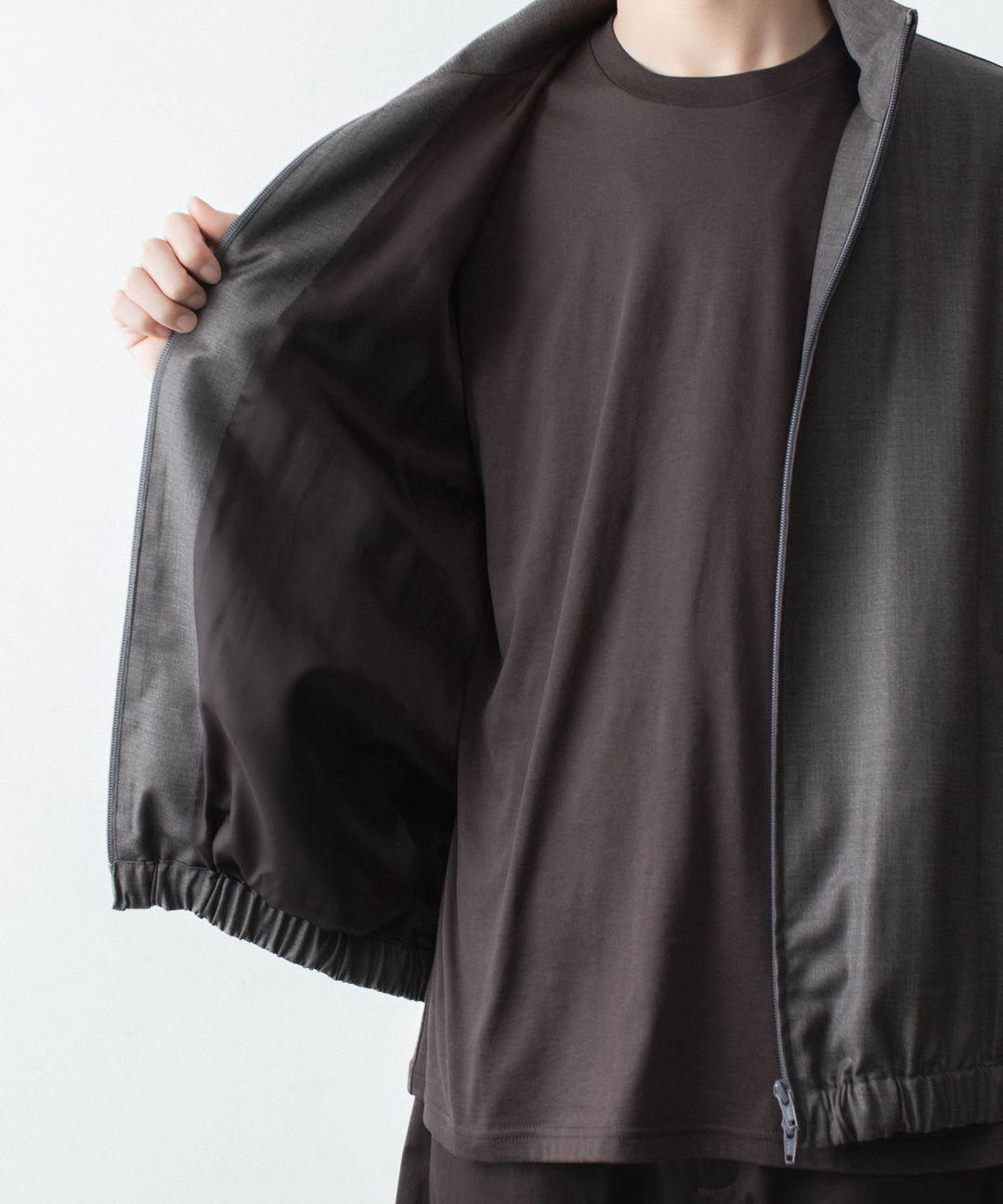 ssstein(シュタイン)のEXTRA FINE WOOL SHIRRED LIGHT ZIP JACKET - BROWN GREYの公式通販サイトsession福岡セレクトショップ