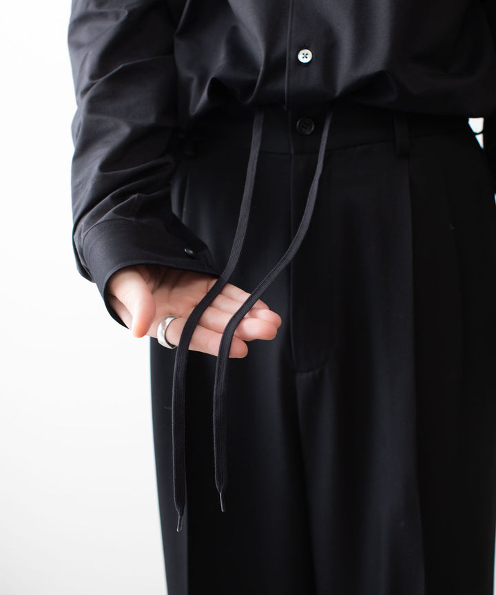 ssstein(シュタイン)のEASY LONG WIDE TROUSERS (2/90 WOOL GABARDINE) - BLACKの公式通販サイトsession福岡セレクトショップ