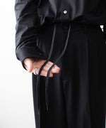 画像をギャラリービューアに読み込む, ssstein(シュタイン)のEASY LONG WIDE TROUSERS (2/90 WOOL GABARDINE) - BLACKの公式通販サイトsession福岡セレクトショップ
