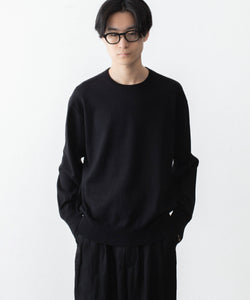 ssstein / シュタイン】ORGANIC COTTON KNIT CREW NECK LS - BLACK