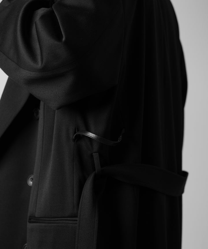 ssstein(シュタイン)のW/SI SATIN PEAK LAPEL LONG COAT - BLACKの公式通販サイトsession福岡セレクトショップ