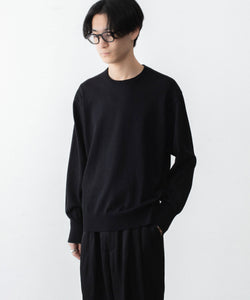 シュタイン　ニットスウェット　S size ssstein / シュタイン】ORGANIC COTTON KNIT CREW NECK LS - BLACK