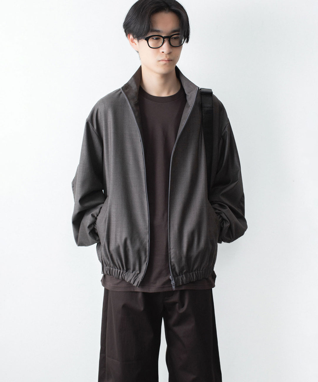 ssstein(シュタイン)のEXTRA FINE WOOL SHIRRED LIGHT ZIP JACKET - BROWN GREYの公式通販サイトsession福岡セレクトショップ