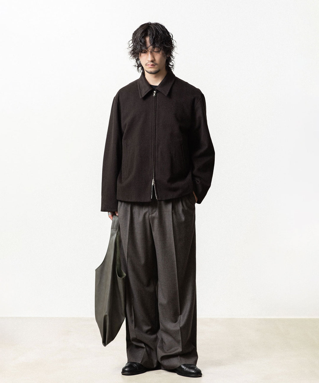 ssstein(シュタイン)のWOOL CASHMERE ZIP SHORT JACKET - DARK BROWNの公式通販サイトsession福岡セレクトショップ