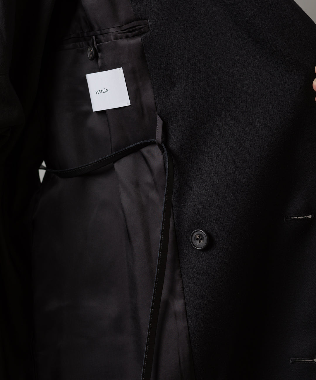 ssstein(シュタイン)のW/SI SATIN PEAK LAPEL LONG COAT - BLACKの公式通販サイトsession福岡セレクトショップ