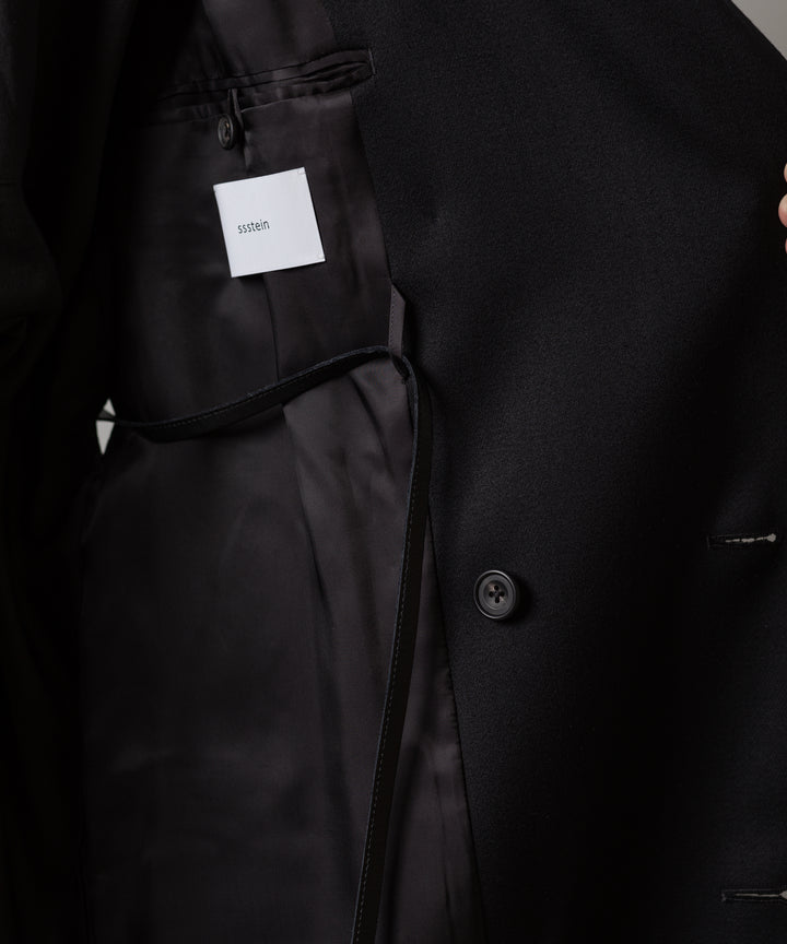 ssstein(シュタイン)のW/SI SATIN PEAK LAPEL LONG COAT - BLACKの公式通販サイトsession福岡セレクトショップ
