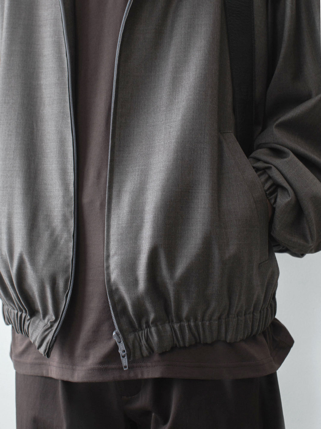 ssstein(シュタイン)のEXTRA FINE WOOL SHIRRED LIGHT ZIP JACKET - BROWN GREYの公式通販サイトsession福岡セレクトショップ