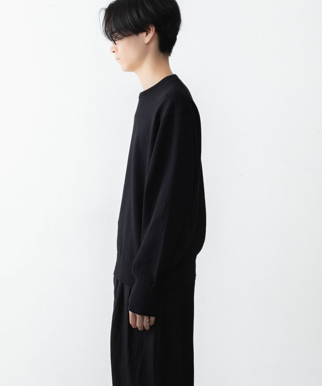 ssstein(シュタイン)のORGANIC COTTON KNIT CREW NECK LS - BLACKの公式通販サイトsession福岡セレクトショップ