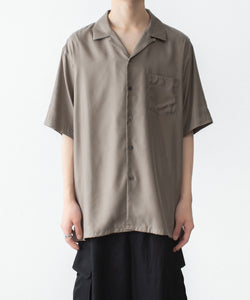ssstein / シュタイン】CUPRO TWILL OVERSIZED OPEN COLLAR SS SHIRT