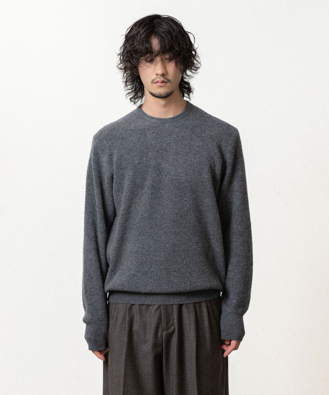 ssstein(シュタイン)のSUPER FINE WOOL MILLED KNIT CREW NECK LS - GREYの公式通販サイトsession福岡セレクトショップ