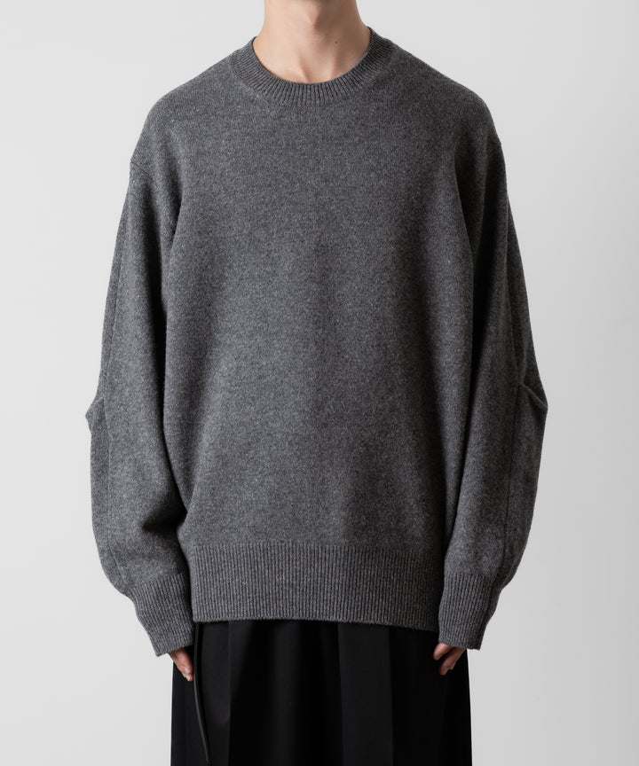 ssstein(シュタイン)のEXTRA FINE WOOL KNIT CURVE SLEEVE LS - DARK GREYの公式通販サイトsession福岡セレクトショップ
