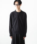 画像をギャラリービューアに読み込む, ssstein(シュタイン)のSLUB COTTON KNIT SKIPPER LS - BLACKの公式通販サイトsession福岡セレクトショップ
