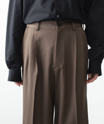 画像をギャラリービューアに読み込む, ssstein(シュタイン)のEASY LONG WIDE TROUSERS (2/90 WOOL GABARDINE) - DARK BEIGEの公式通販サイトsession福岡セレクトショップ
