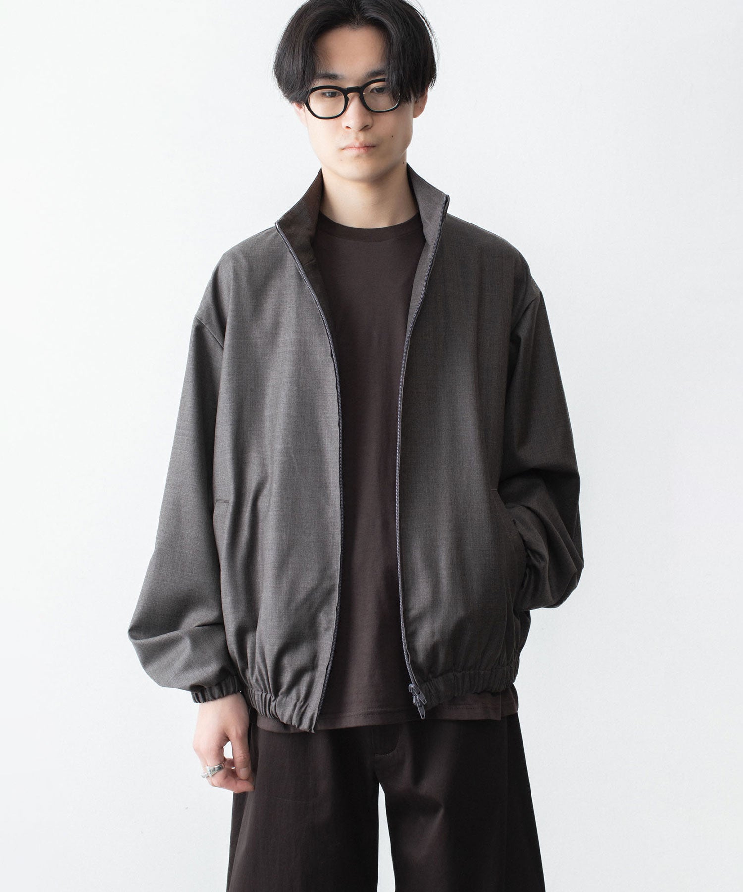 ssstein / シュタイン】EXTRA FINE WOOL SHIRRED LIGHT ZIP JACKET