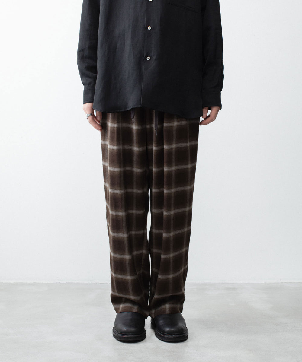 ssstein(シュタイン)のLY/VIS CHECK WIDE EASY TROUSERS - BROWN OMBREの公式通販サイトsession福岡セレクトショップ