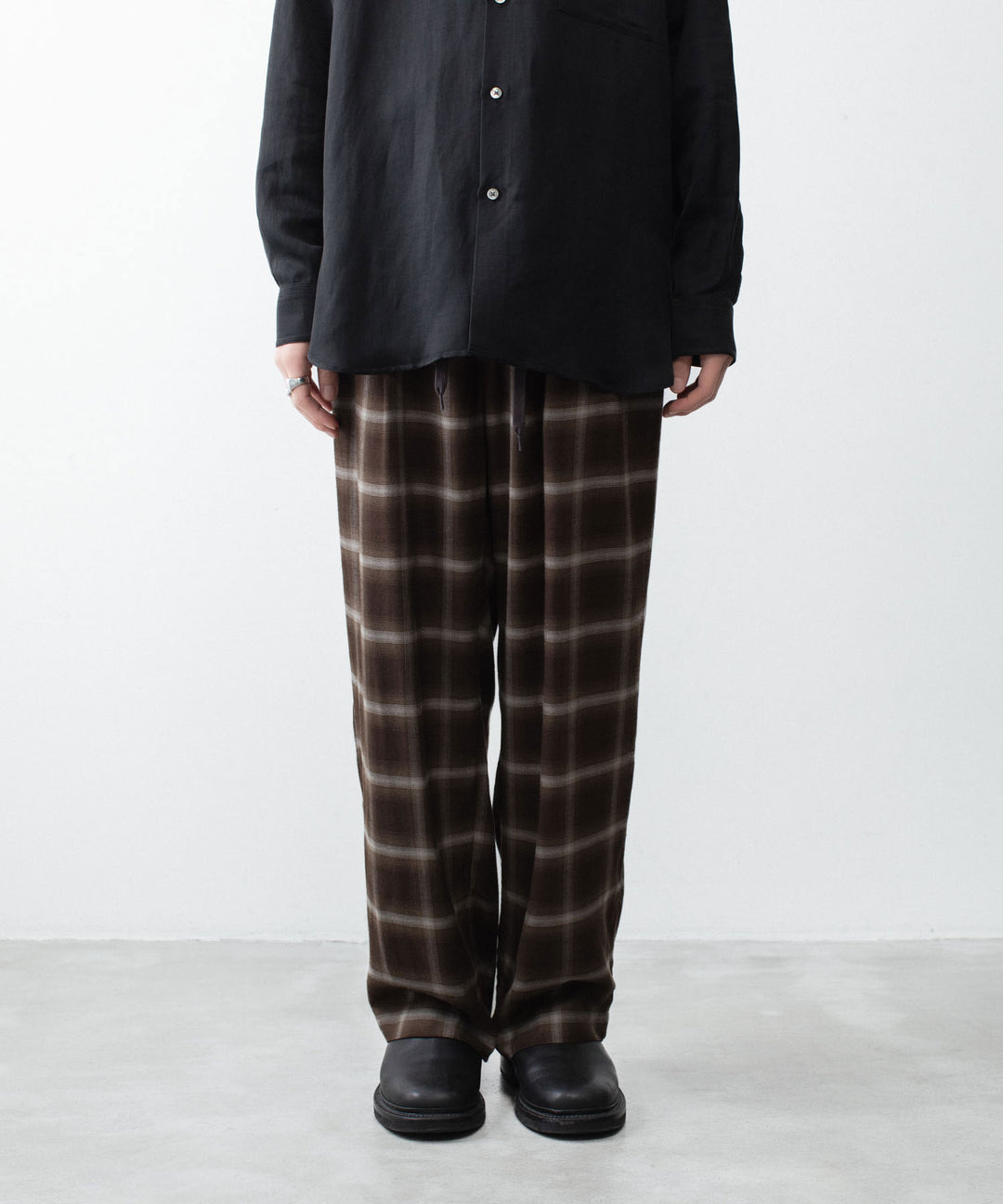 ssstein(シュタイン)のLY/VIS CHECK WIDE EASY TROUSERS - BROWN OMBREの公式通販サイトsession福岡セレクトショップ