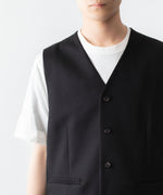 画像をギャラリービューアに読み込む, ssstein(シュタイン)のWOOL GABARDINE BELTED VEST - BLACKの公式通販サイトsession福岡セレクトショップ
