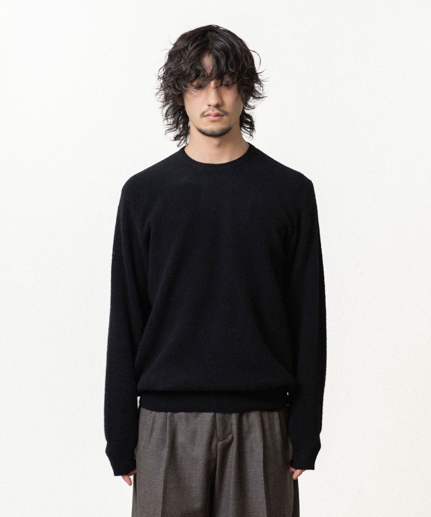 ssstein / シュタイン】SUPER FINE WOOL MILLED KNIT CREW NECK LS