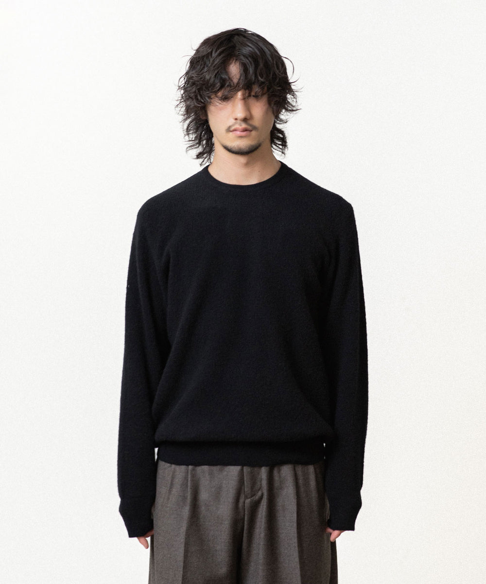 ssstein(シュタイン)のSUPER FINE WOOL MILLED KNIT CREW NECK LS - BLACKの公式通販サイトsession福岡セレクトショップ