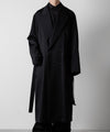 【ssstein】W/SI SATIN PEAK LAPEL LONG COAT - BLACK