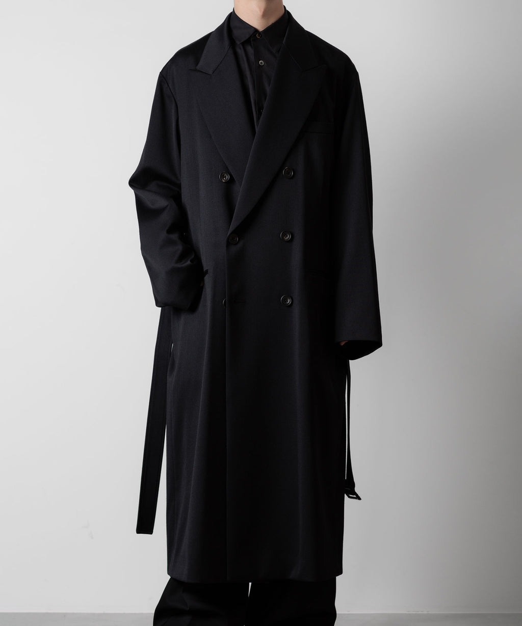 ssstein(シュタイン)のW/SI SATIN PEAK LAPEL LONG COAT - BLACKの公式通販サイトsession福岡セレクトショップ