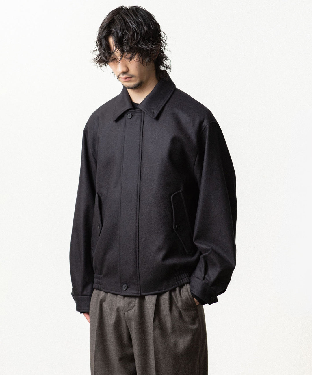 ssstein(シュタイン)のWOOL MELTON HARRINGTON JACKET - DARK CHARCOALの公式通販サイトsession福岡セレクトショップ