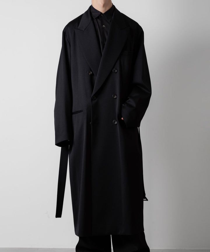 ssstein(シュタイン)のW/SI SATIN PEAK LAPEL LONG COAT - BLACKの公式通販サイトsession福岡セレクトショップ