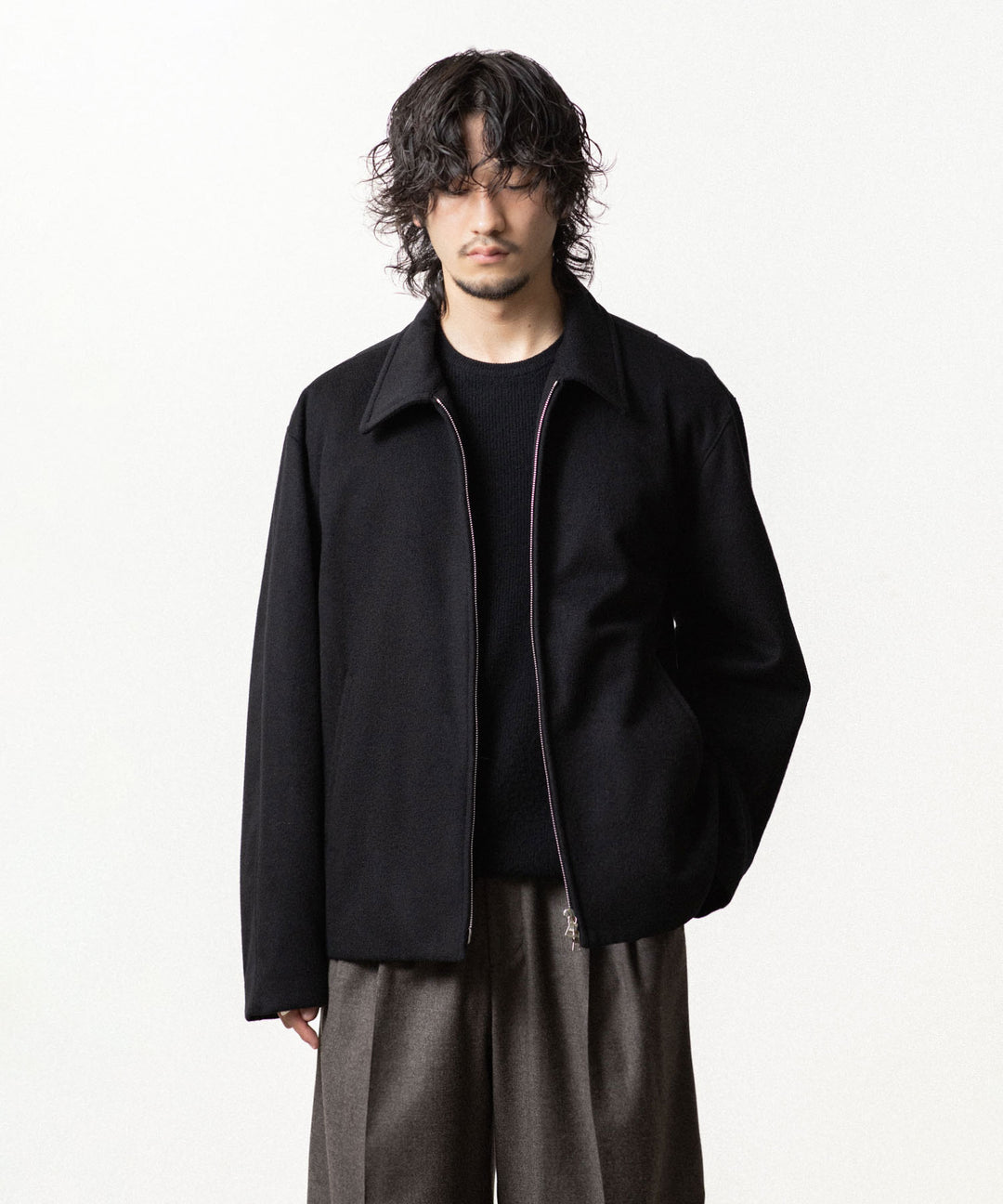 ssstein(シュタイン)のWOOL CASHMERE ZIP SHORT JACKET - BLACKの公式通販サイトsession福岡セレクトショップ