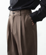 画像をギャラリービューアに読み込む, ssstein(シュタイン)のEASY LONG WIDE TROUSERS (2/90 WOOL GABARDINE) - DARK BEIGEの公式通販サイトsession福岡セレクトショップ
