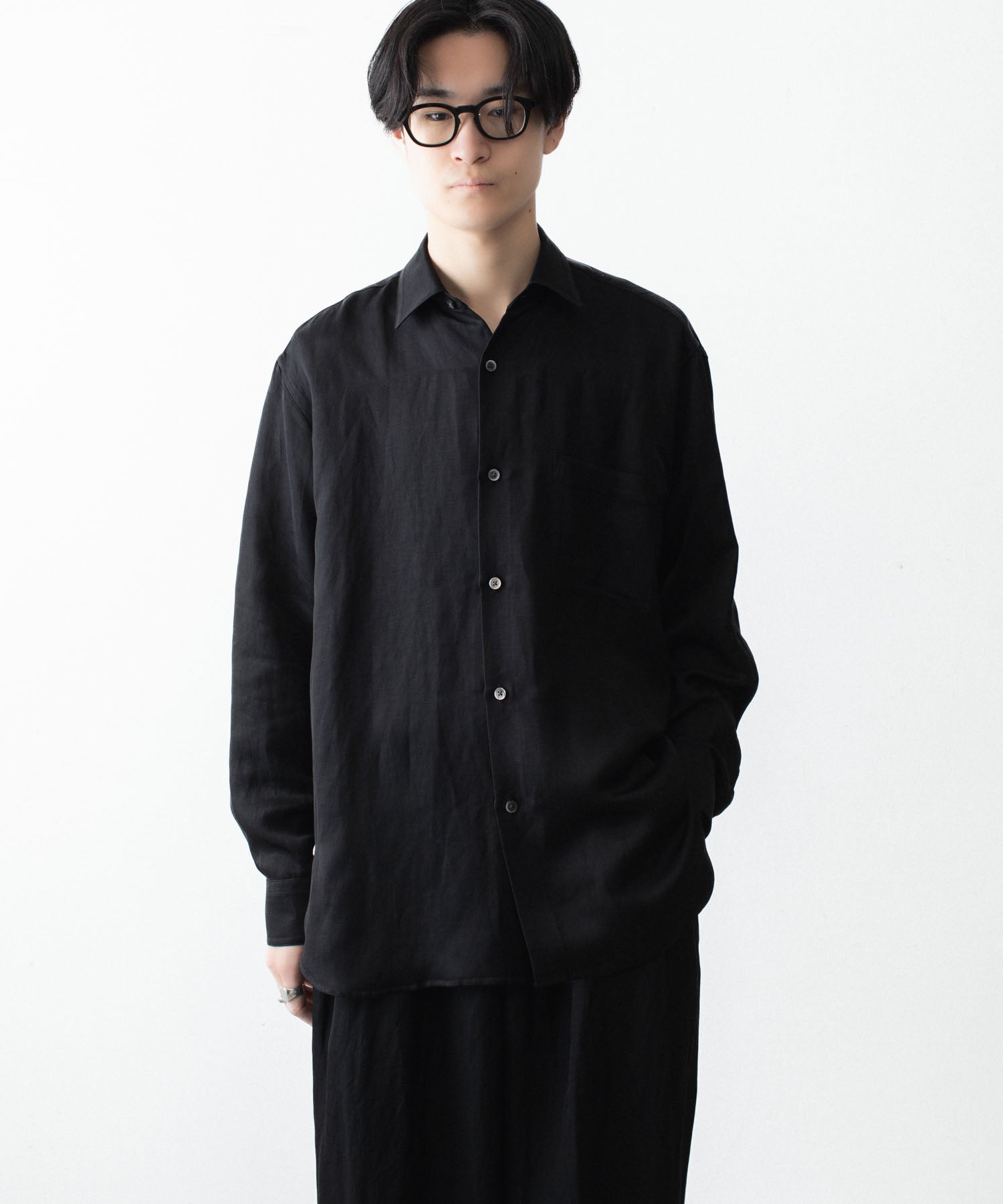 ssstein / シュタイン】VIS/LI BRIGHT TWILL OVERSIZED LS SHIRT