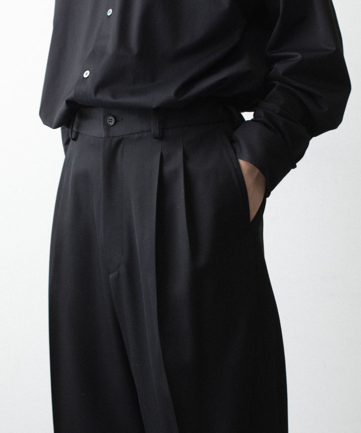 ssstein(シュタイン)のEASY LONG WIDE TROUSERS (2/90 WOOL GABARDINE) - BLACKの公式通販サイトsession福岡セレクトショップ