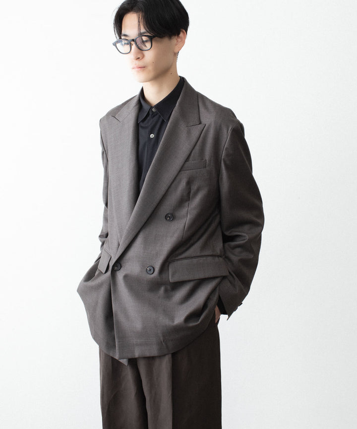 ssstein(シュタイン)のEXTRA FINE WOOL DOUBLE BREASTED BLAZER - BROWN GREYの公式通販サイトsession福岡セレクトショップ