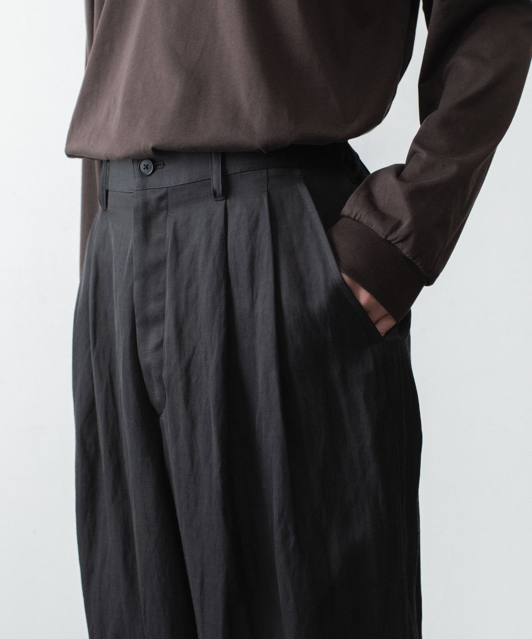 ssstein(シュタイン)のVIS/LI BRIGHT TWILL WIDE EASY TROUSERS - DARK CHARCOALの公式通販サイトsession福岡セレクトショップ