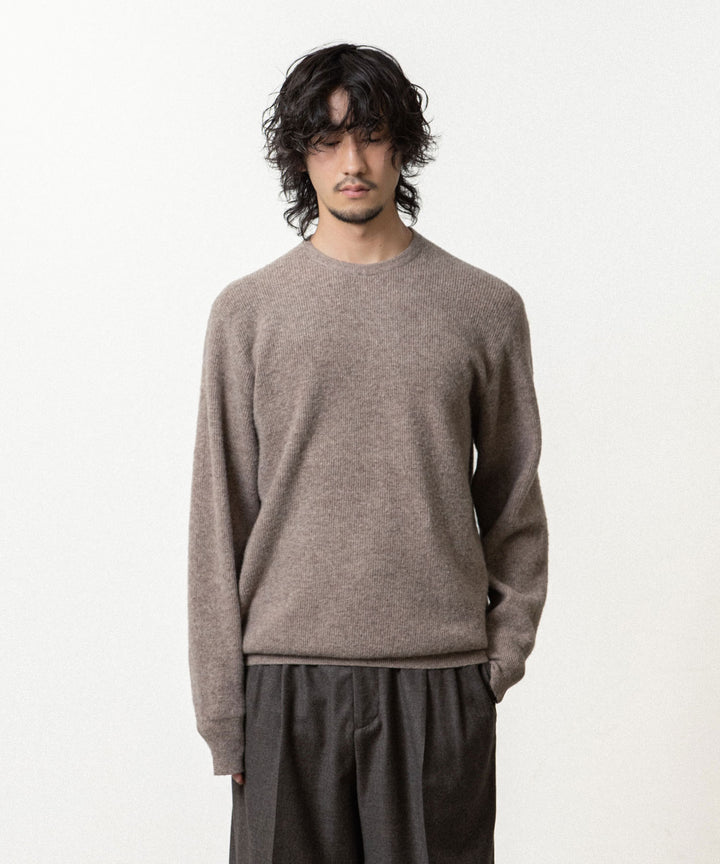 ssstein(シュタイン)のSUPER FINE WOOL MILLED KNIT CREW NECK LS - BEIGEの公式通販サイトsession福岡セレクトショップ