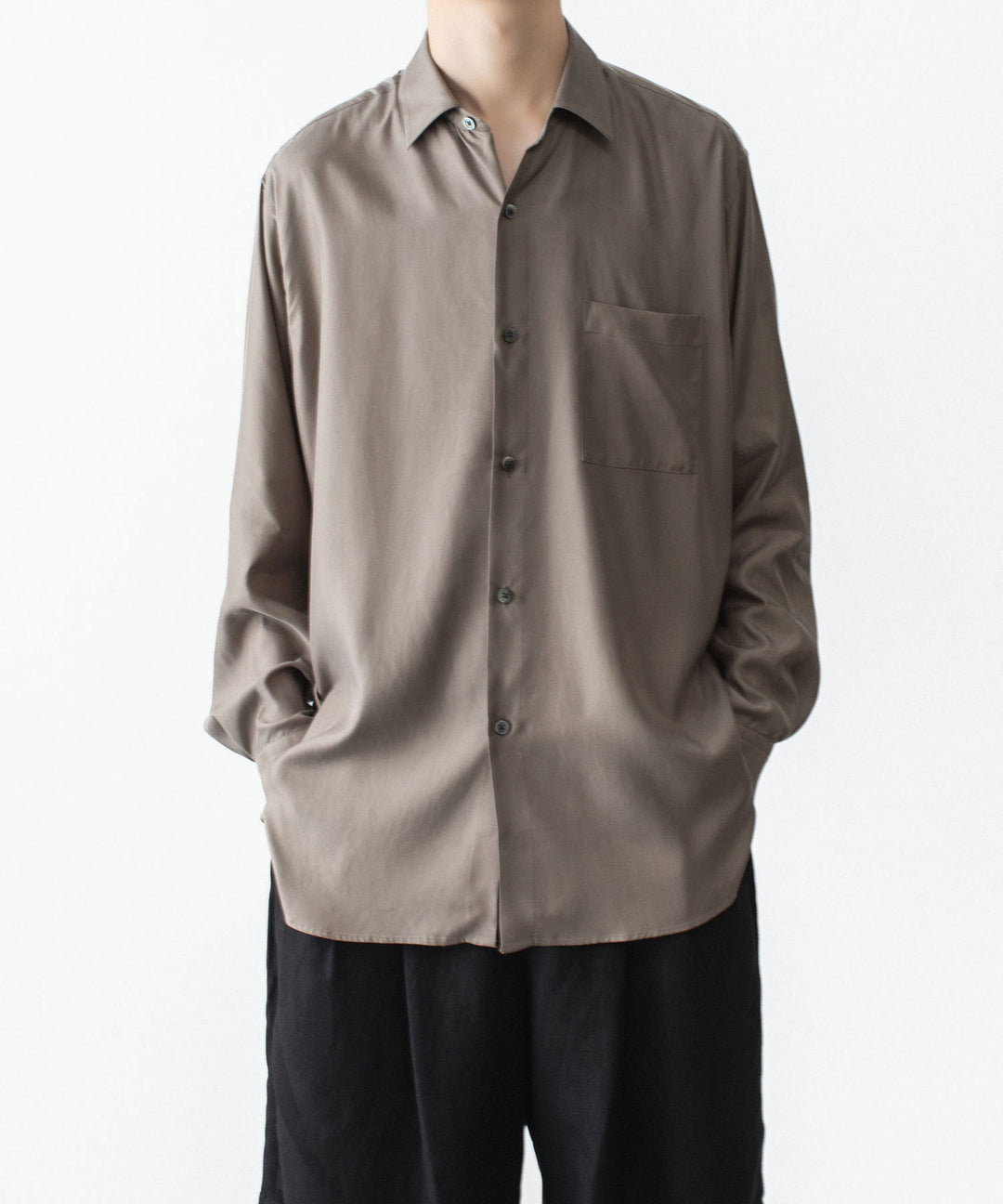 ssstein(シュタイン)のCUPRO TWILL OVERSIZED LS SHIRT - TAUPEの公式通販サイトsession福岡セレクトショップ