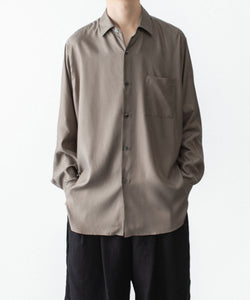 ssstein / シュタイン】CUPRO TWILL OVERSIZED LS SHIRT - TAUPE