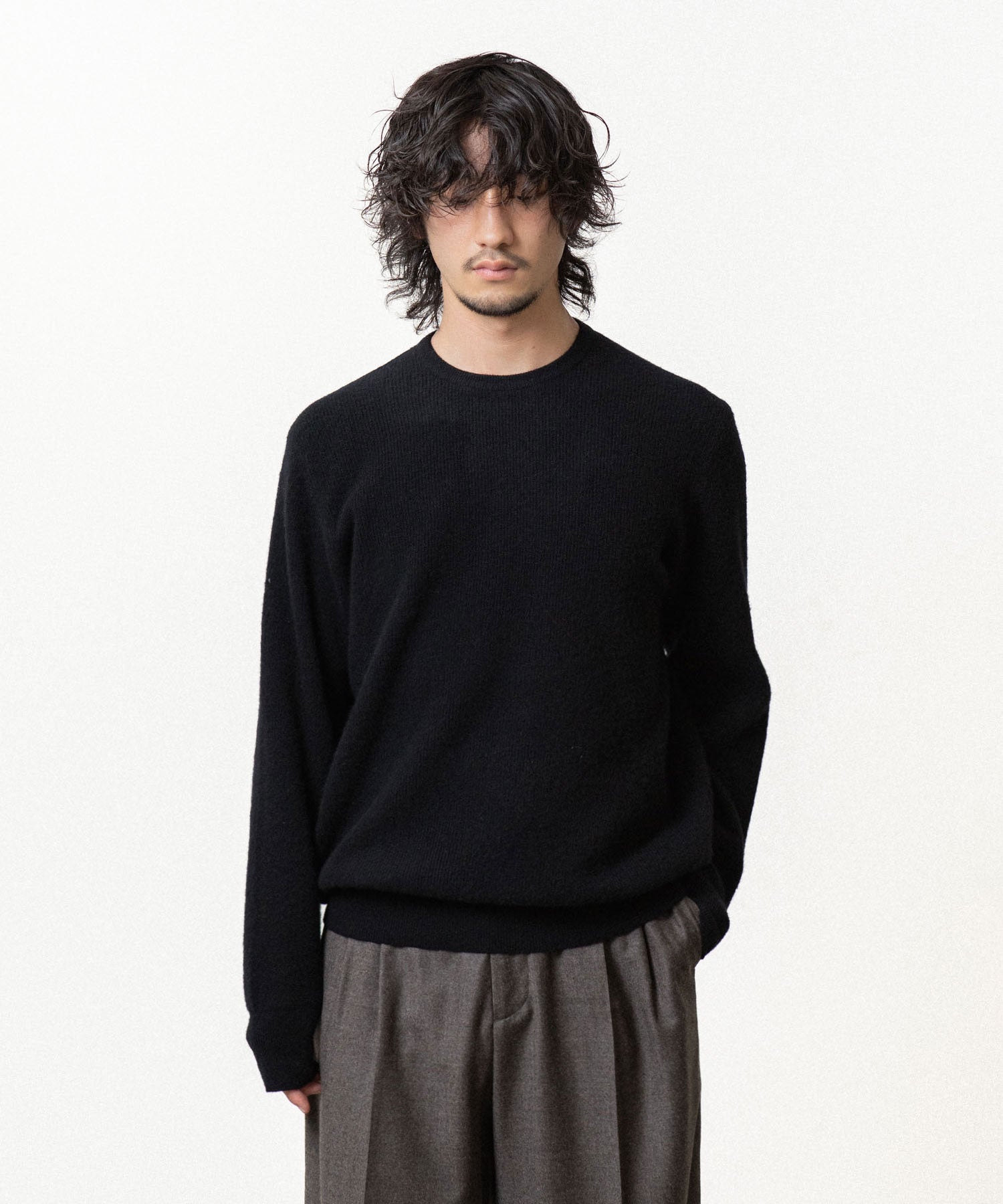 ssstein / シュタイン】SUPER FINE WOOL MILLED KNIT CREW NECK LS