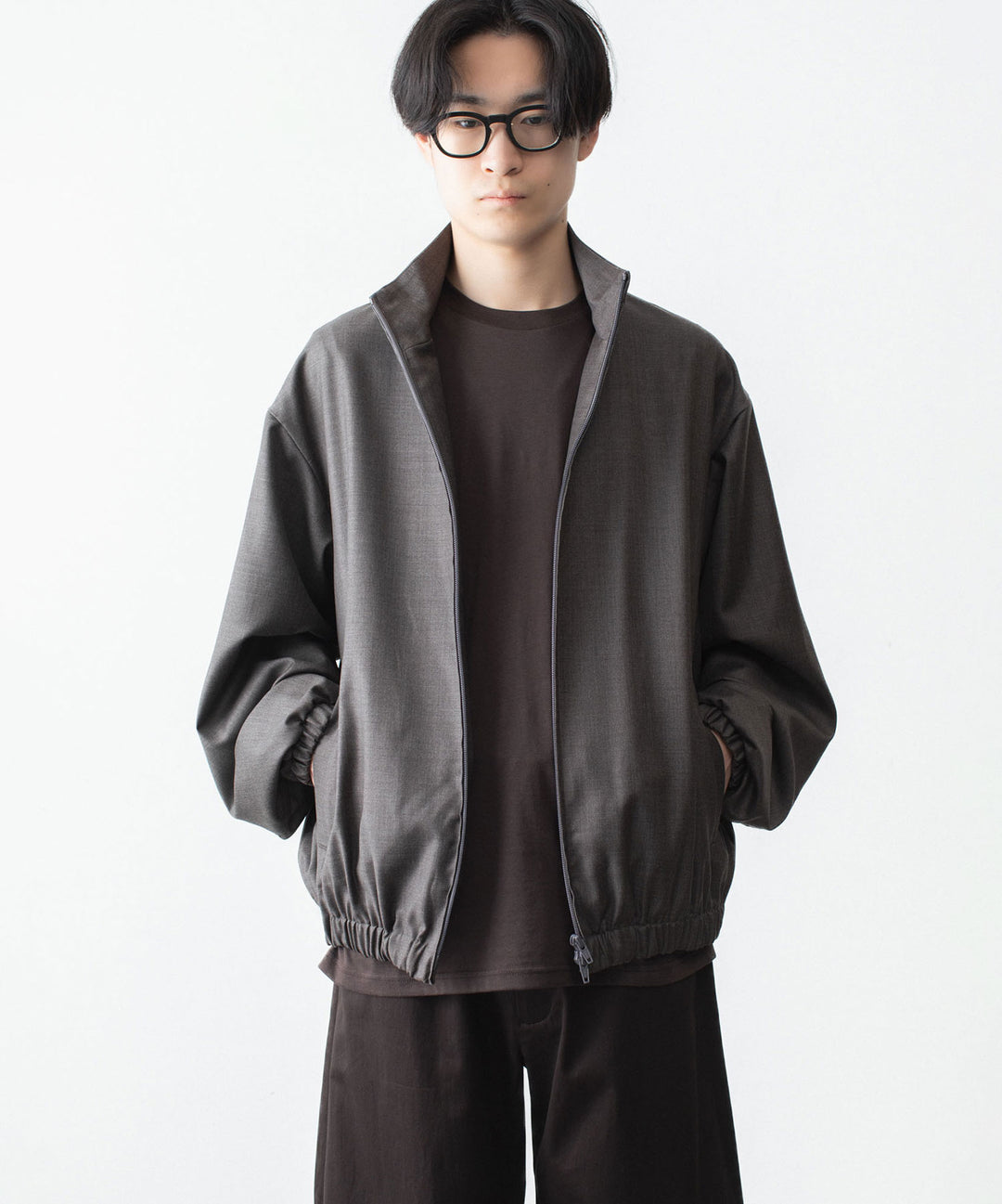 ssstein(シュタイン)のEXTRA FINE WOOL SHIRRED LIGHT ZIP JACKET - BROWN GREYの公式通販サイトsession福岡セレクトショップ