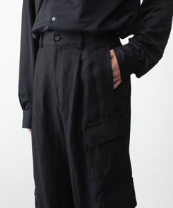 ssstein / シュタイン】VIS/LI/RA TWILL CARGO TROUSERS - BLACK