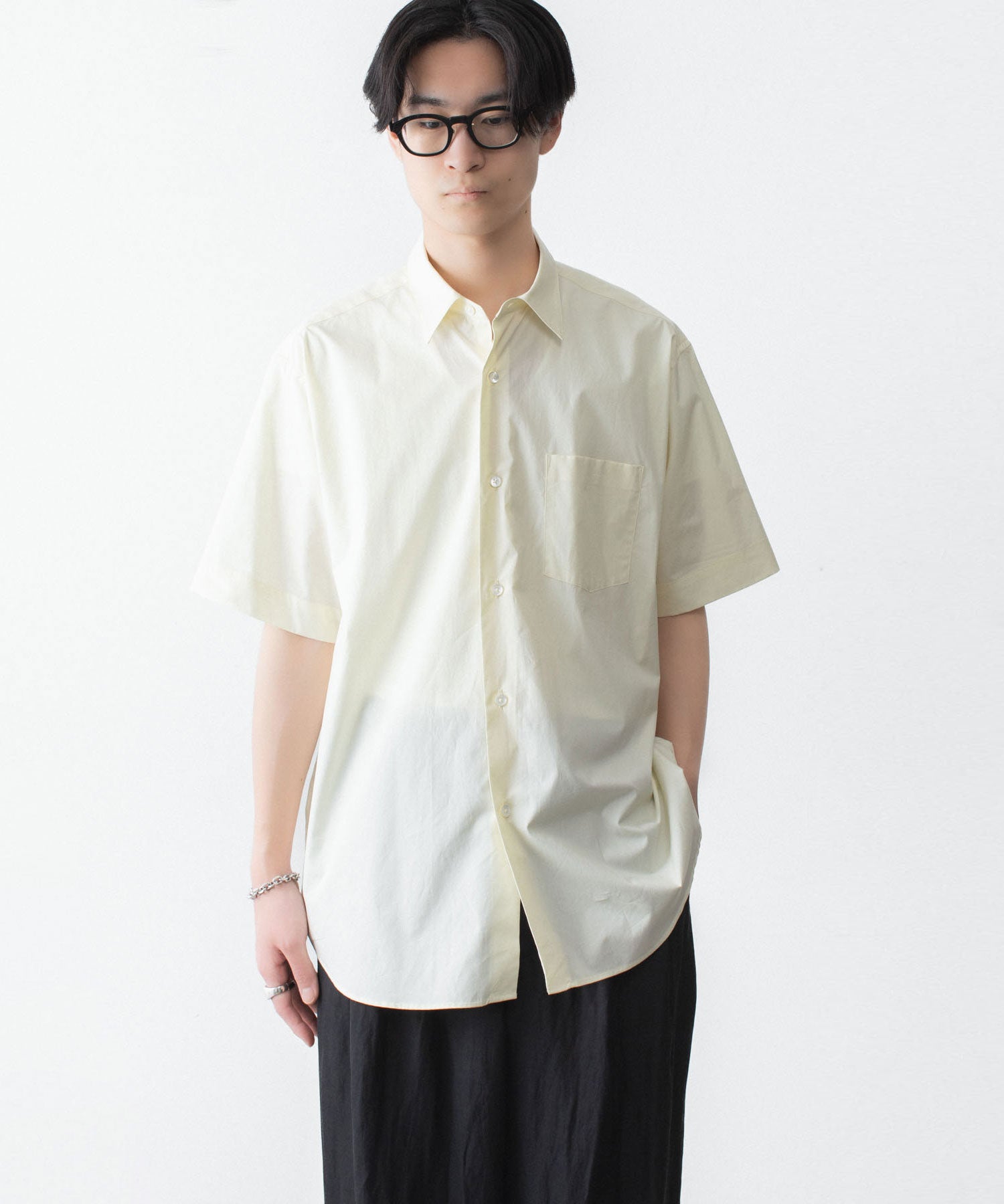 ssstein / シュタイン】SUVIN COTTON OVERSIZED SS SHIRT - YELLOW