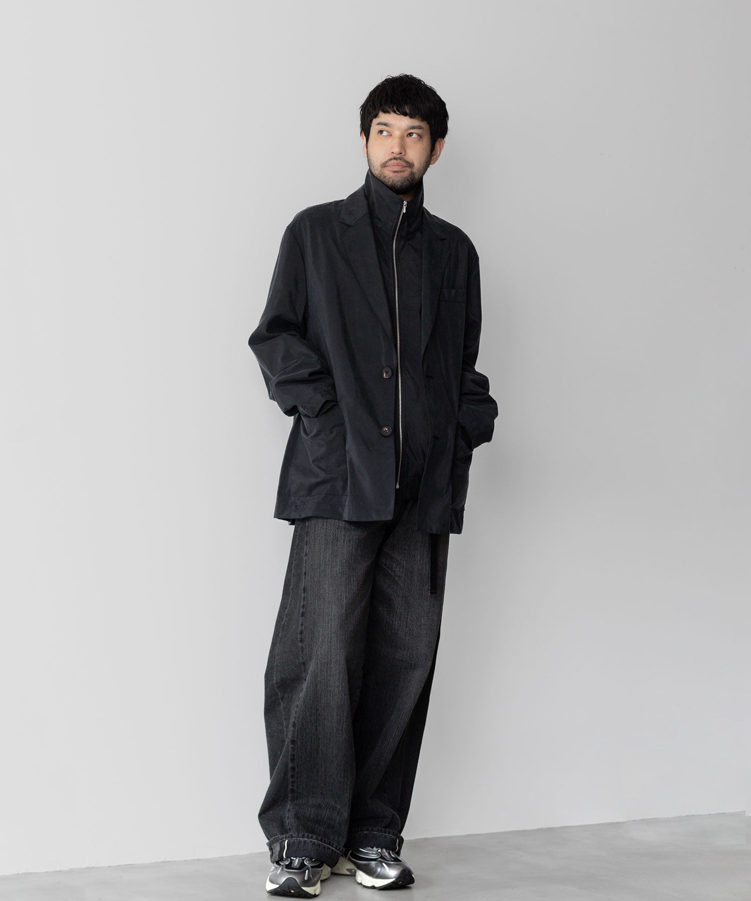 ssstein(シュタイン)の24AWコレクション SILK NYLON SINGLE BREASTED JACKET - BLACK 公式通販サイトsession福岡セレクトショップ