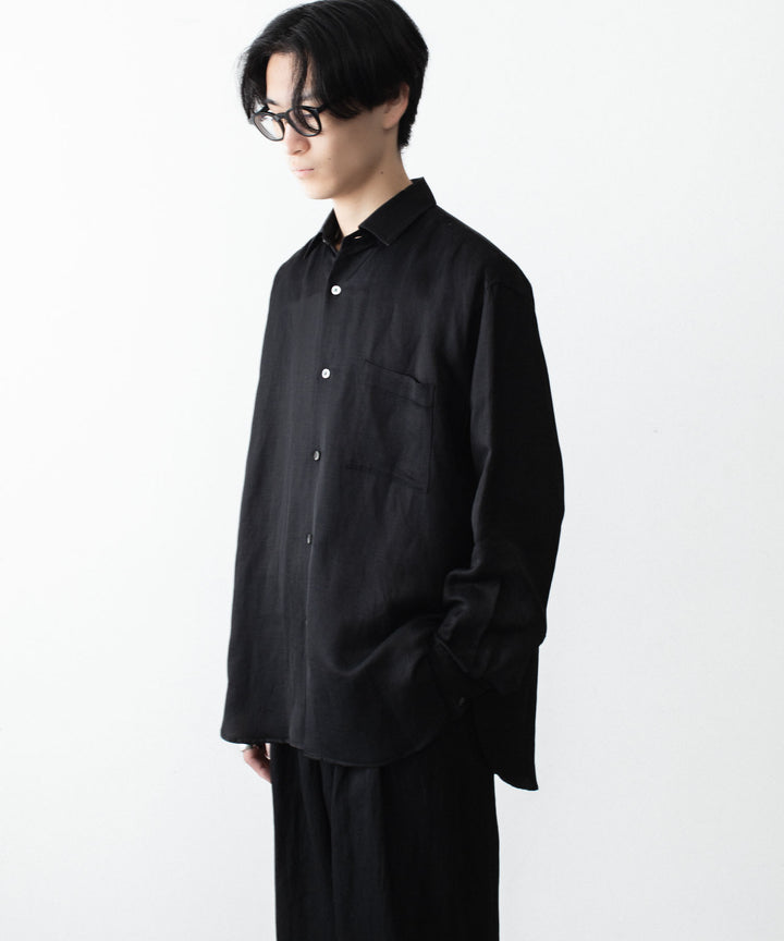 ssstein(シュタイン)のVIS/LI BRIGHT TWILL OVERSIZED LS SHIRT - BLACKの公式通販サイトsession福岡セレクトショップ