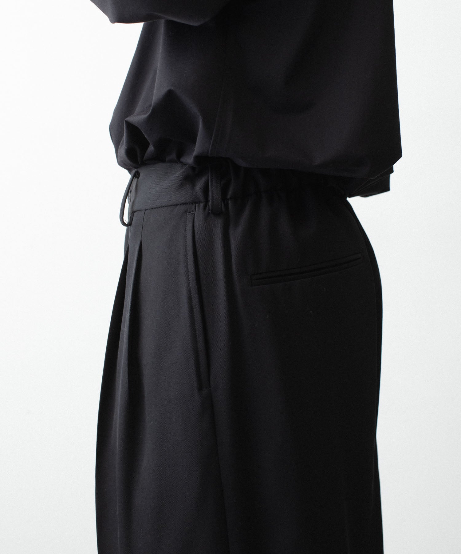ssstein / シュタイン】EASY LONG WIDE TROUSERS (2/90 WOOL GABARDINE