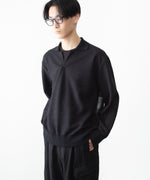 画像をギャラリービューアに読み込む, ssstein(シュタイン)のSLUB COTTON KNIT SKIPPER LS - BLACKの公式通販サイトsession福岡セレクトショップ
