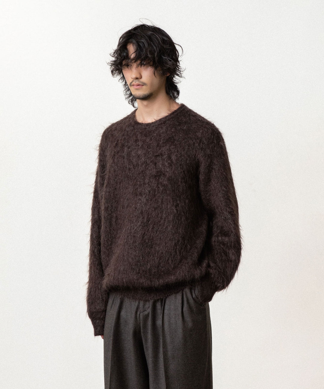 ssstein(シュタイン)の KID MOHAIR KNIT CREW NECK LS - DARK BROWNの公式通販サイトsession福岡セレクトショップ