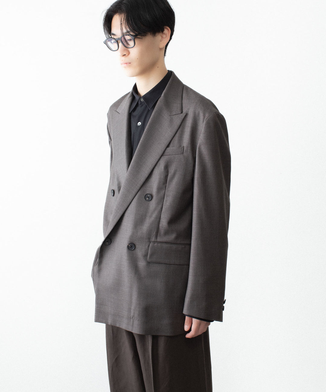 ssstein(シュタイン)のEXTRA FINE WOOL DOUBLE BREASTED BLAZER - BROWN GREYの公式通販サイトsession福岡セレクトショップ