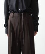 画像をギャラリービューアに読み込む, ssstein(シュタイン)のEASY LONG WIDE TROUSERS (2/90 WOOL GABARDINE) - DARK BROWNの公式通販サイトsession福岡セレクトショップ
