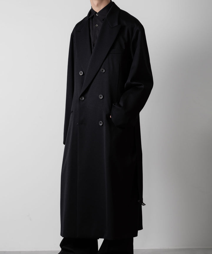 ssstein(シュタイン)のW/SI SATIN PEAK LAPEL LONG COAT - BLACKの公式通販サイトsession福岡セレクトショップ
